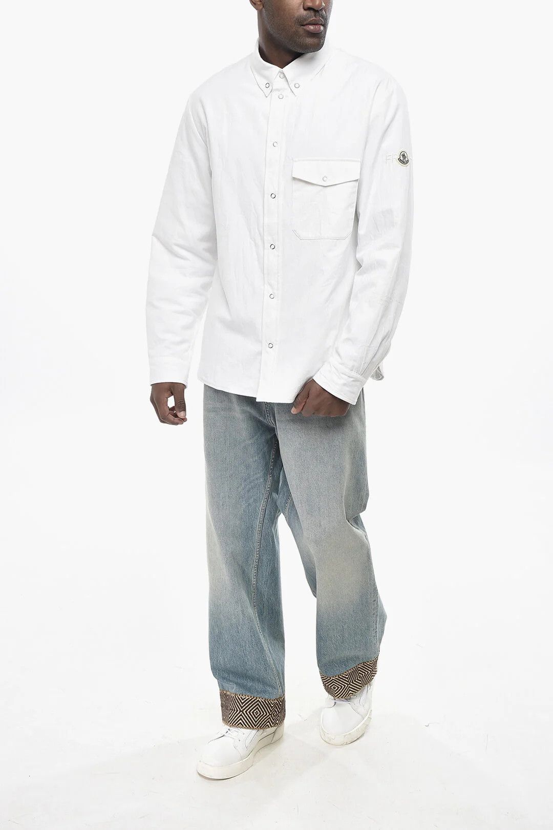 Moncler og1mm0426 Cotton Overshirt in White Size US L / EU 52-54 / 3 - 4 Thumbnail