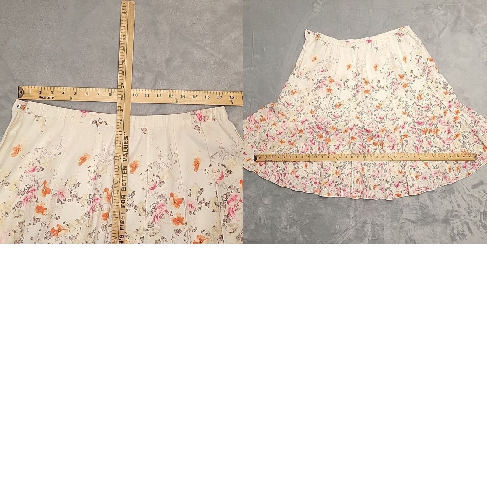 Coldwater Creek Coldwater Creek Linen Blend Floral Pleated Midi Skirt PXL Size 40" / US 18 - 8 Thumbnail