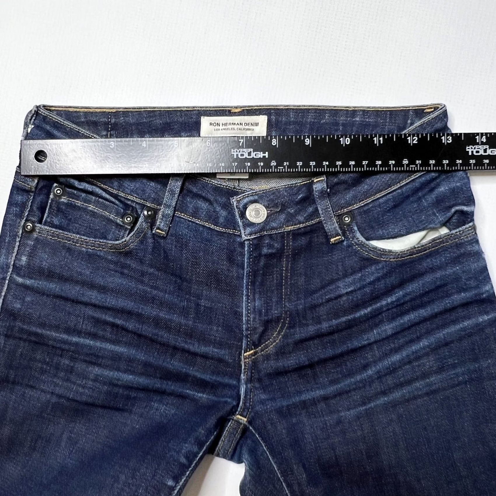 Denime Ron Herman Denim Jeans Size 25 Stretch Skinny RHW-01 29” Inseam Mens Women Adults Skinny Denim pants Blue 5-Pocket Distressed Vintage: No Size 42" / US 20 - 7 Thumbnail