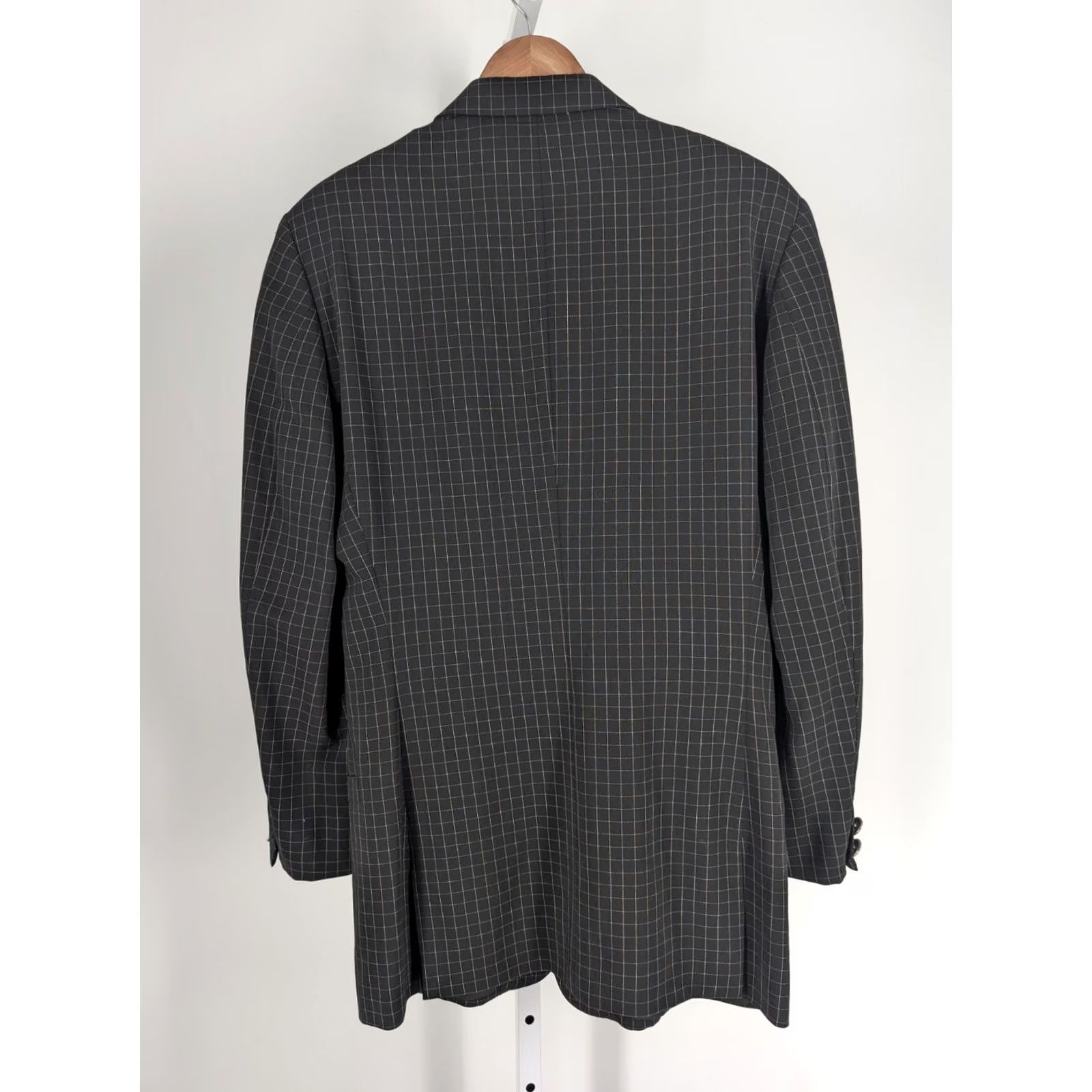 Versace VINTAGE Versace Blazer 90s Black Windowpane Three-Button Jacket Men S Regular 32" Length 40" Sz Pit to Pit 20" Size 36R - 4 Thumbnail