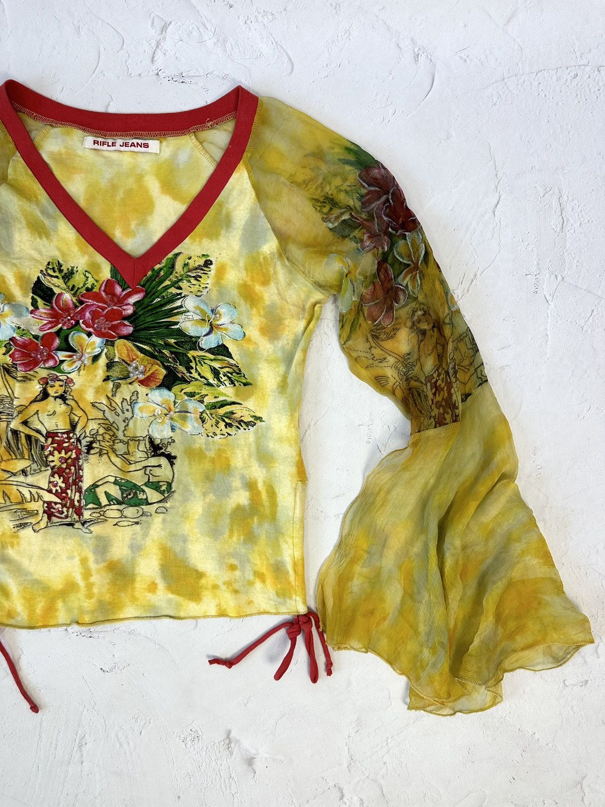 If Six Was Nine Vintage Printed Mesh Flared Sleeves Jumper Size M / US 6-8 / IT 42-44 - 3 Thumbnail