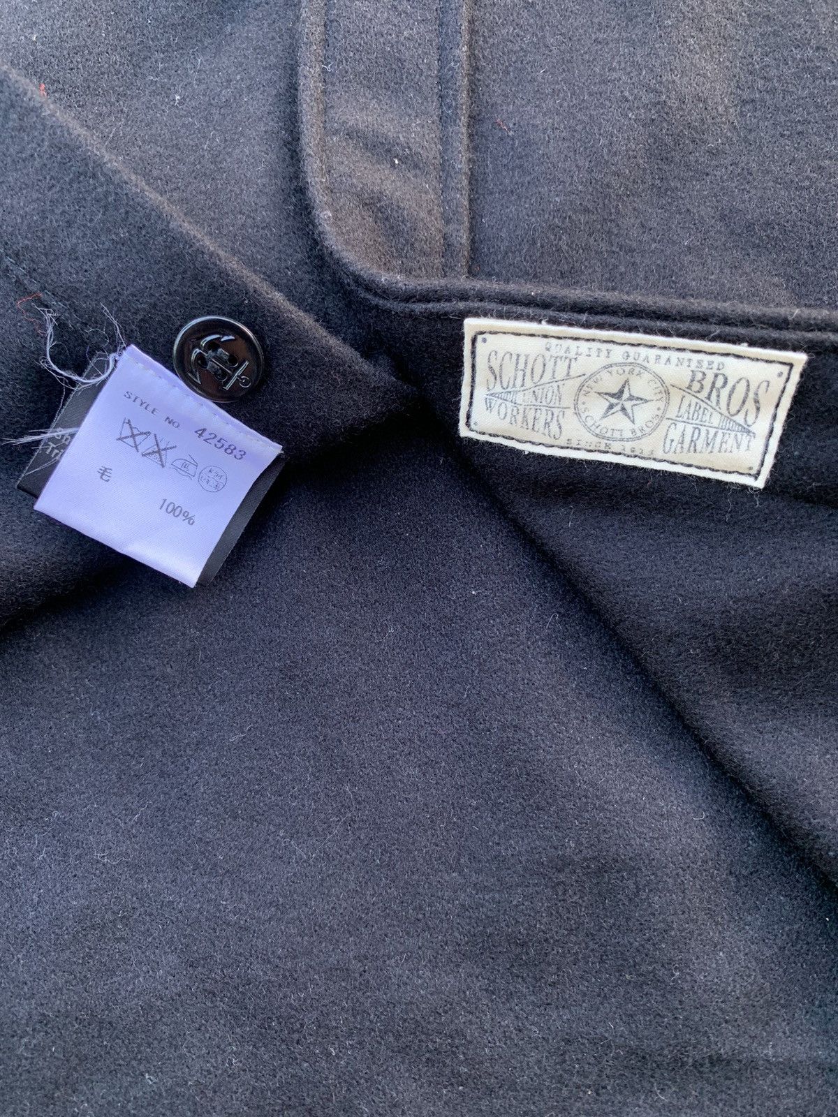 Other × Schott × Vintage Schott Bros Perfecto Wool Black Work shirt Size US M / EU 48-50 / 2 - 5 Thumbnail