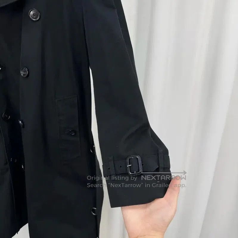 Burberry Burberry Black Cotton Double-Breasted Trench Coat. Size US XXL / EU 58 / 5 - 4 Thumbnail