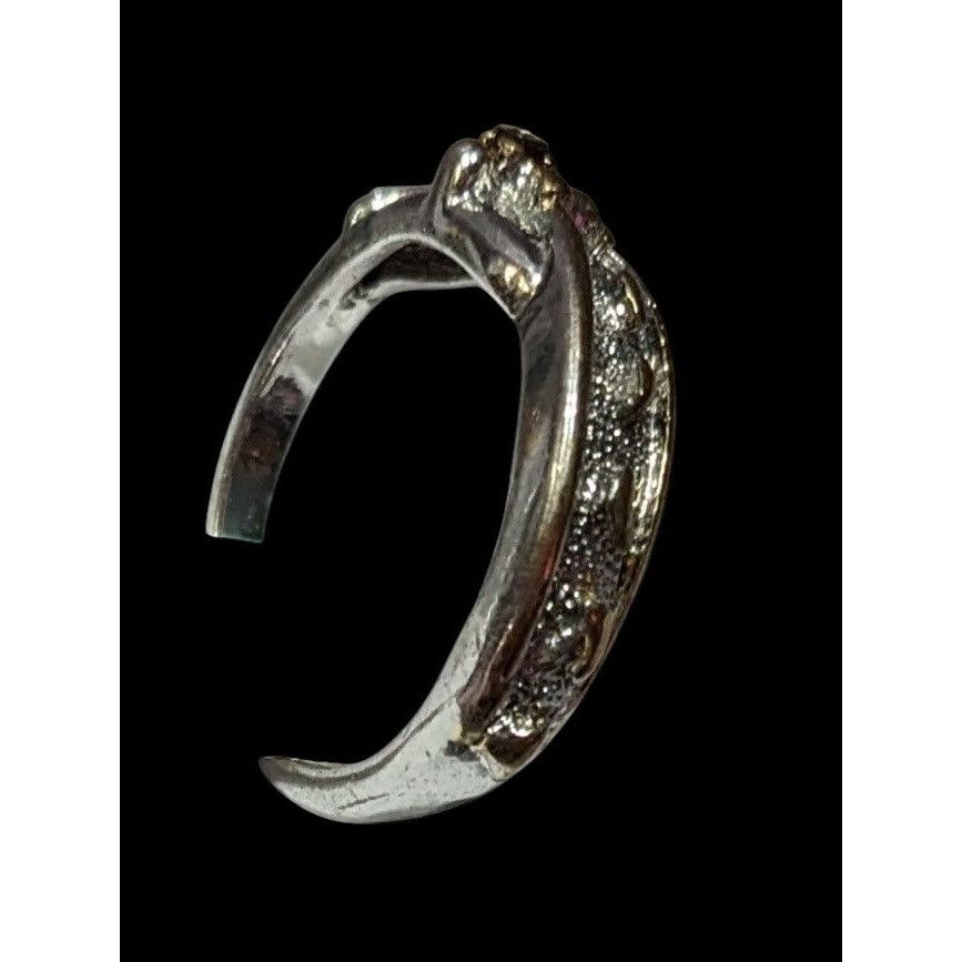 Other Religious Footprint And Cross Christian Silver Tone Ring Size ONE SIZE - 5 Thumbnail