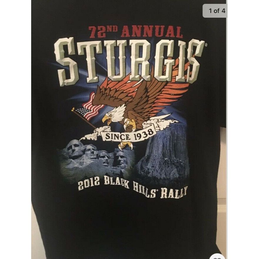 Gildan Sturgis Black T-Shirt Men's Sz L 2012 72nd Annual Black Hill Size US L / EU 52-54 / 3 - 4 Thumbnail
