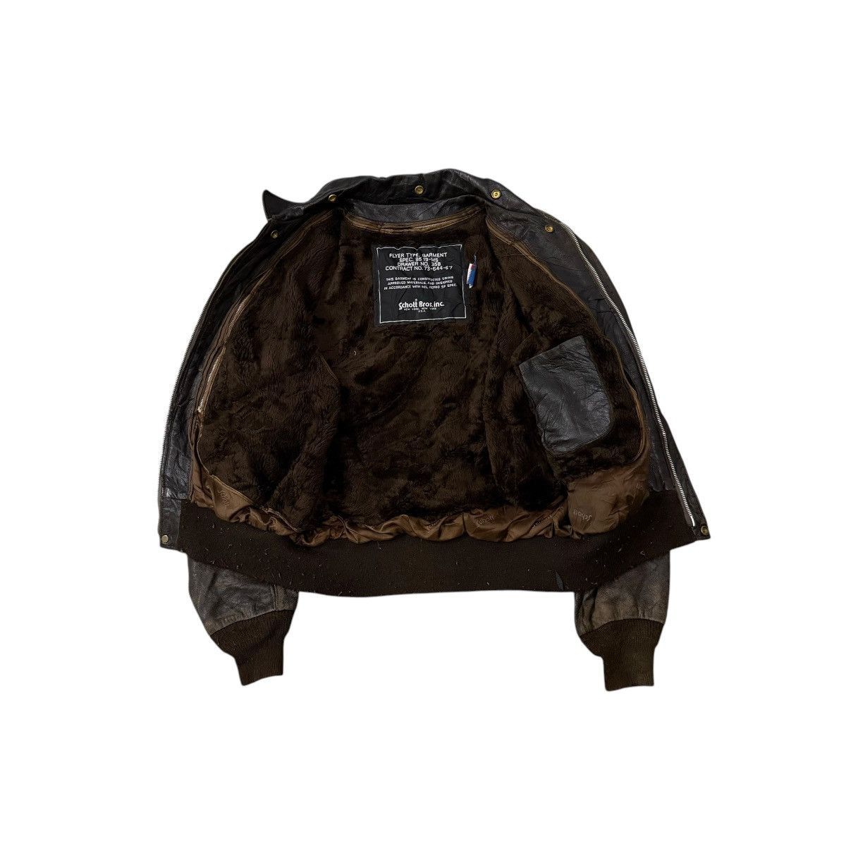 Schott Vintage Schott A2 Military Flyer Leather Jacket Size US M / EU 48-50 / 2 - 19 Thumbnail