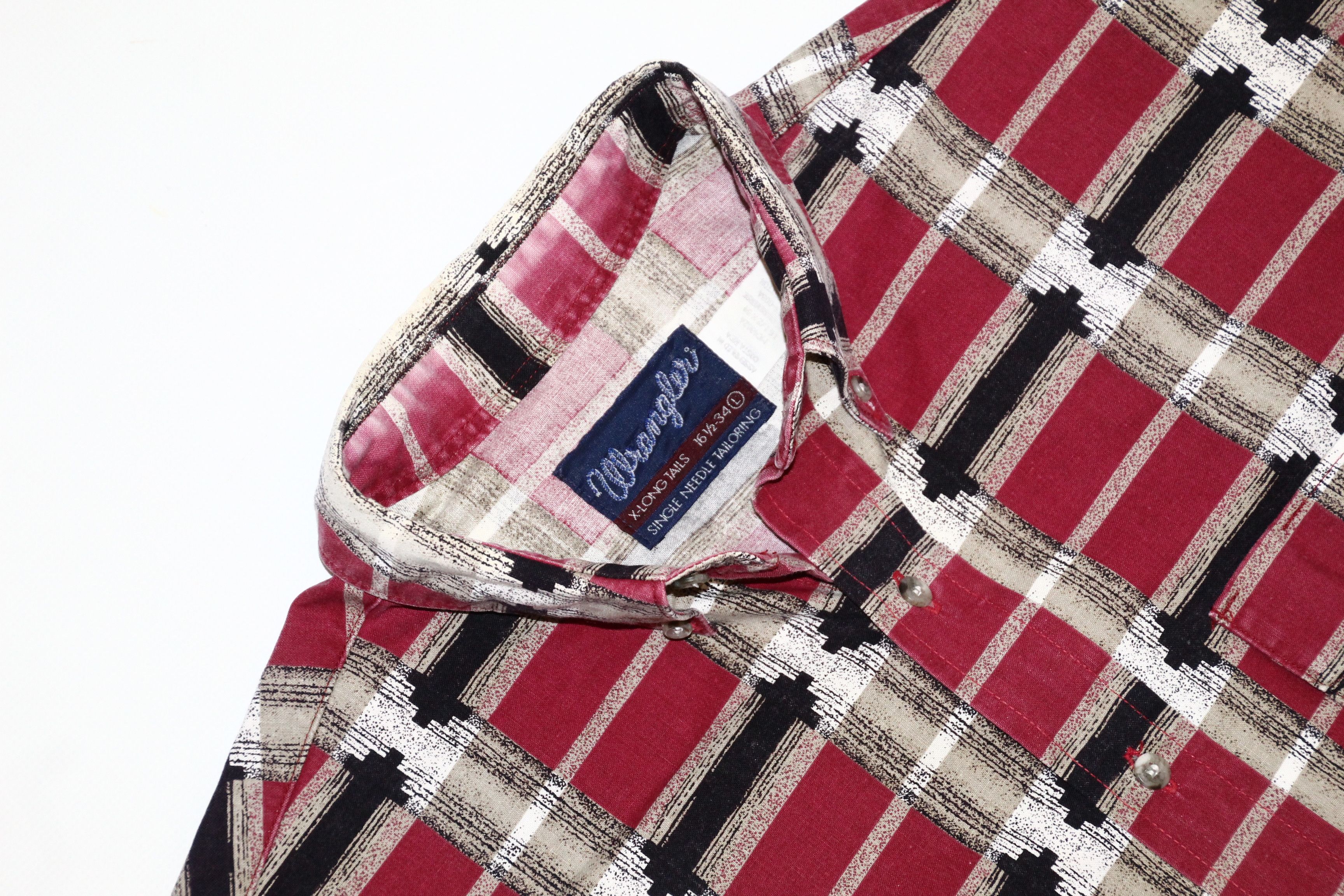 Wrangler VTG Wrangler X-Long Tails Bushpopper Western Shirt Size US L / EU 52-54 / 3 - 3 Thumbnail