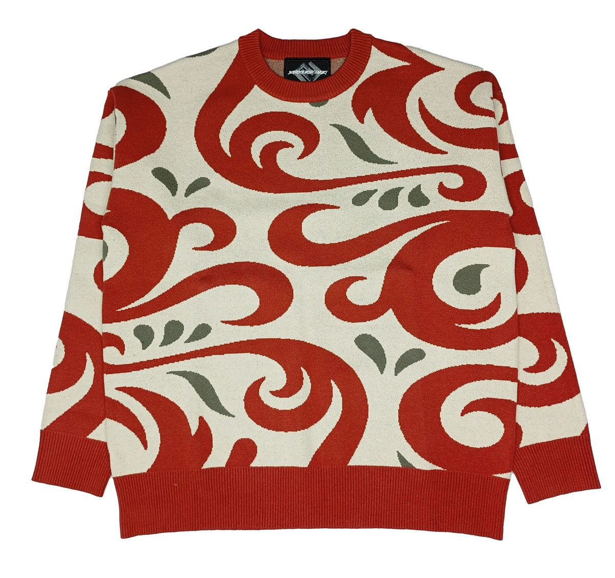Designer S.L.C Abstract Decor Wool Sweater / Hat Size US M / EU 48-50 / 2 - 2 Thumbnail