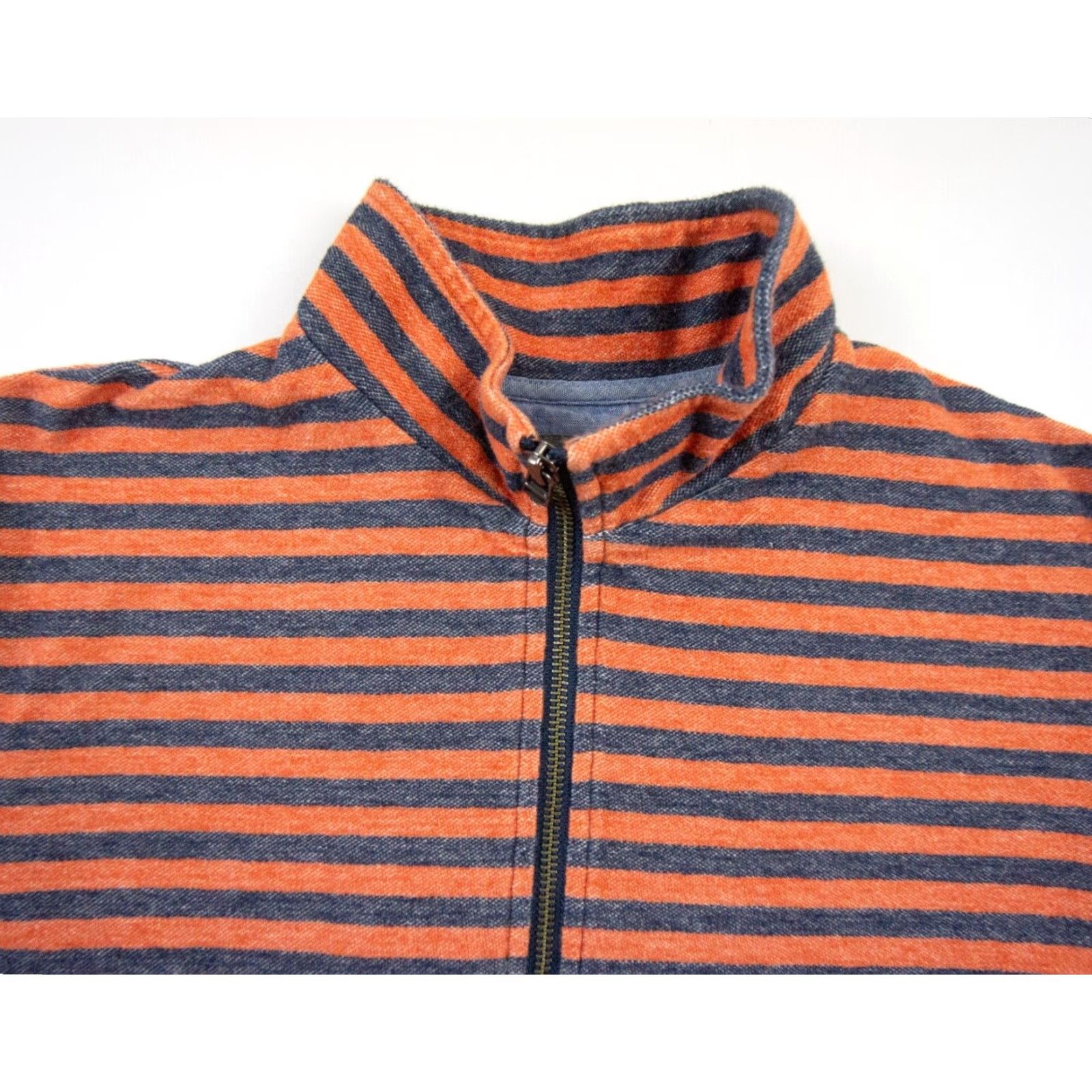 Vintage L.L. Bean Men's Sweater Medium Orange Striped 1/4 Zip Pullover Regular Fit Outdoor Size US M / EU 48-50 / 2 - 2 Thumbnail