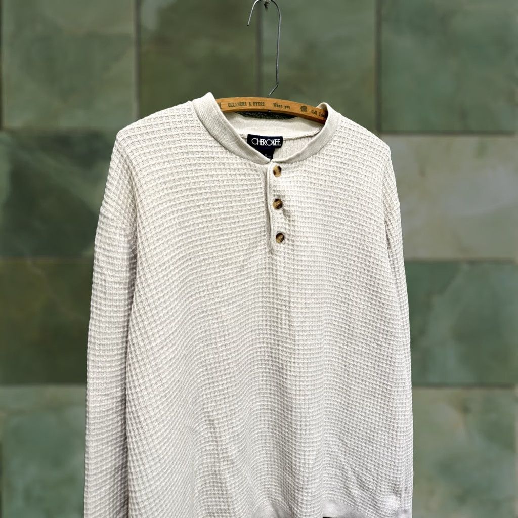 Cherokee VINTAGE Cherokee White Cotton Thermal Long Sleeve Shirt XL Mens Size US XL / EU 56 / 4 - 1 Thumbnail