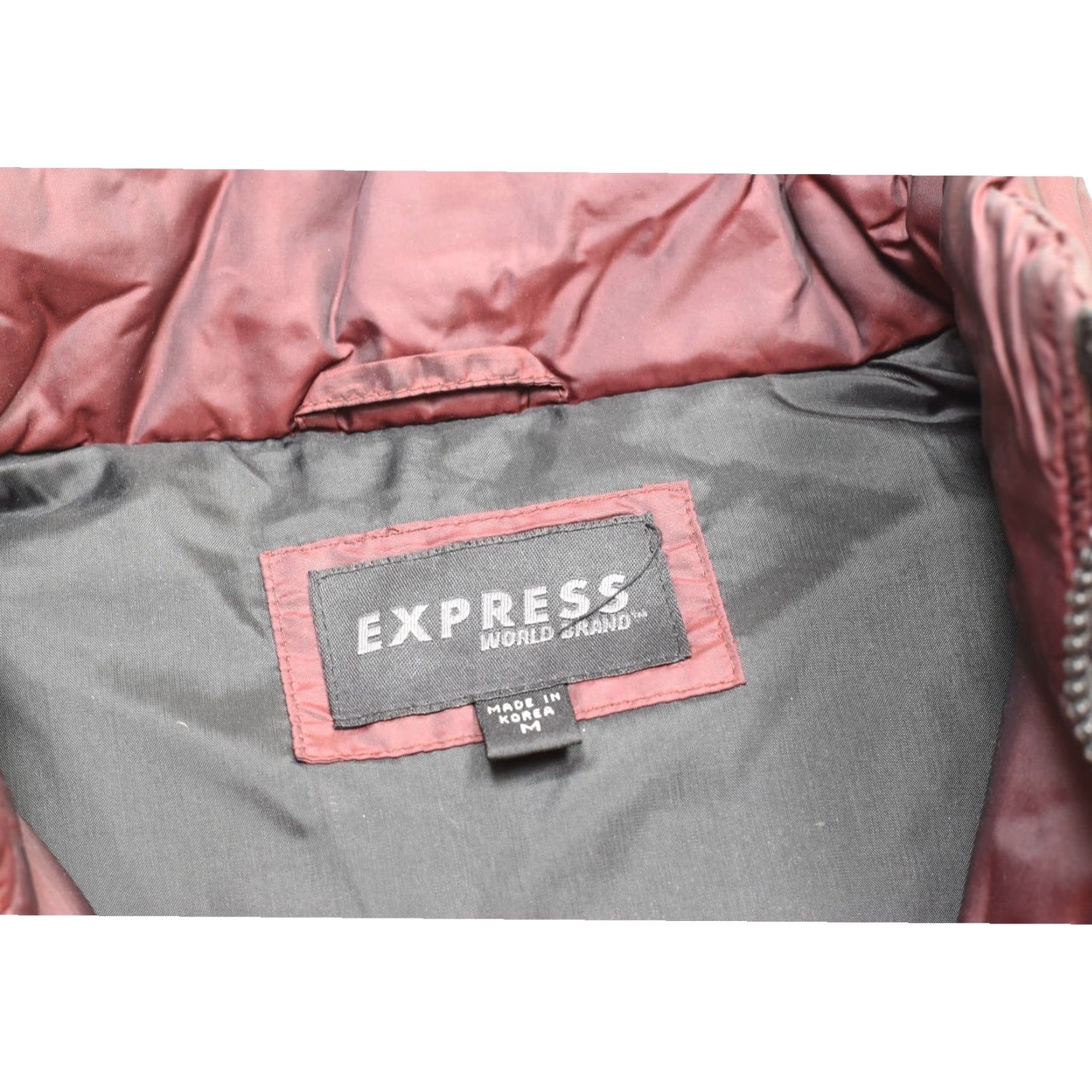 Express Express Men's Puffer Jacket Full Zip Red M Winter Coat Size US M / EU 48-50 / 2 - 8 Thumbnail
