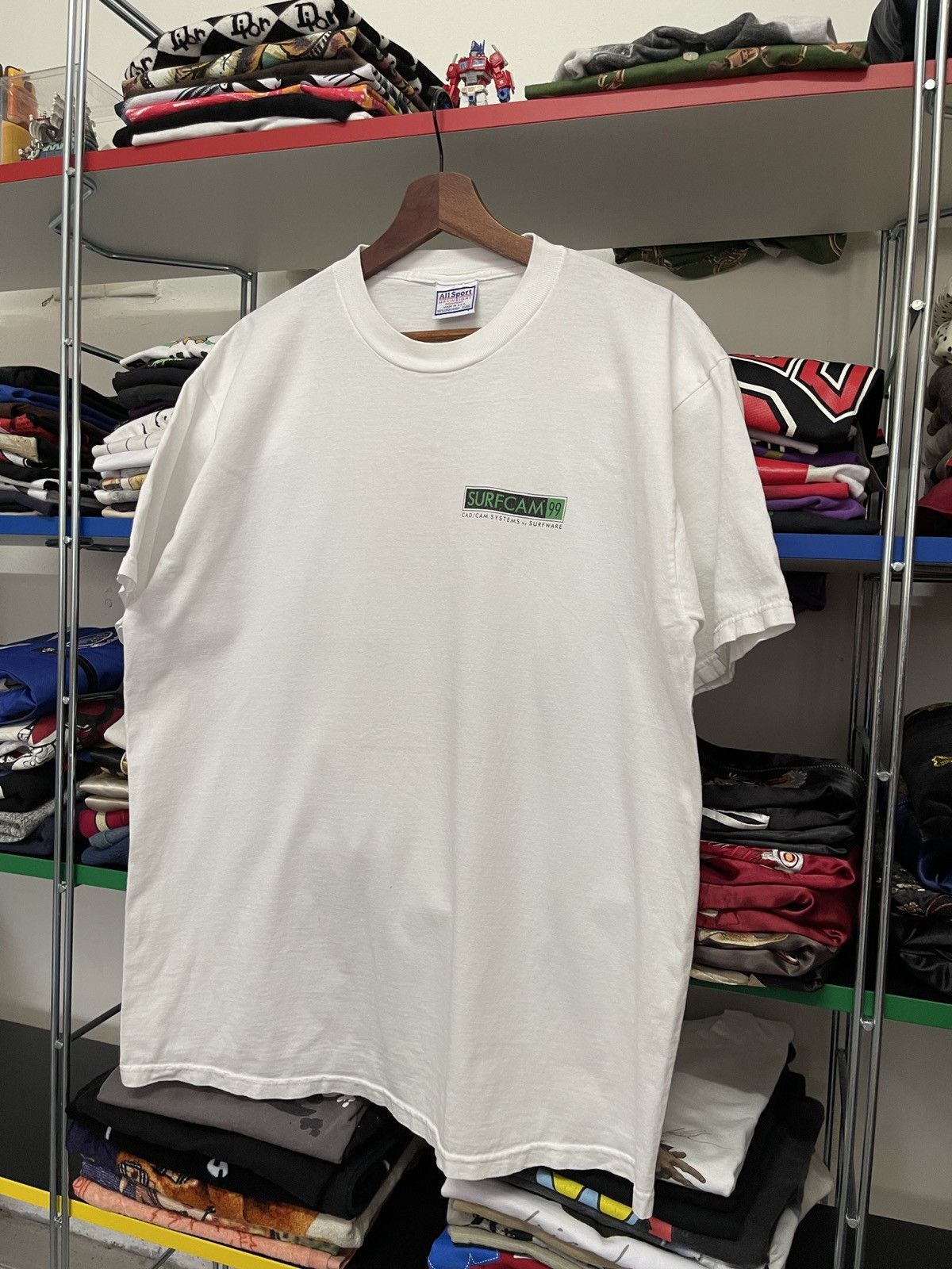Vintage Vintage 90s Surfcam Software Graphic White Tee Size US XL / EU 56 / 4 - 8 Thumbnail