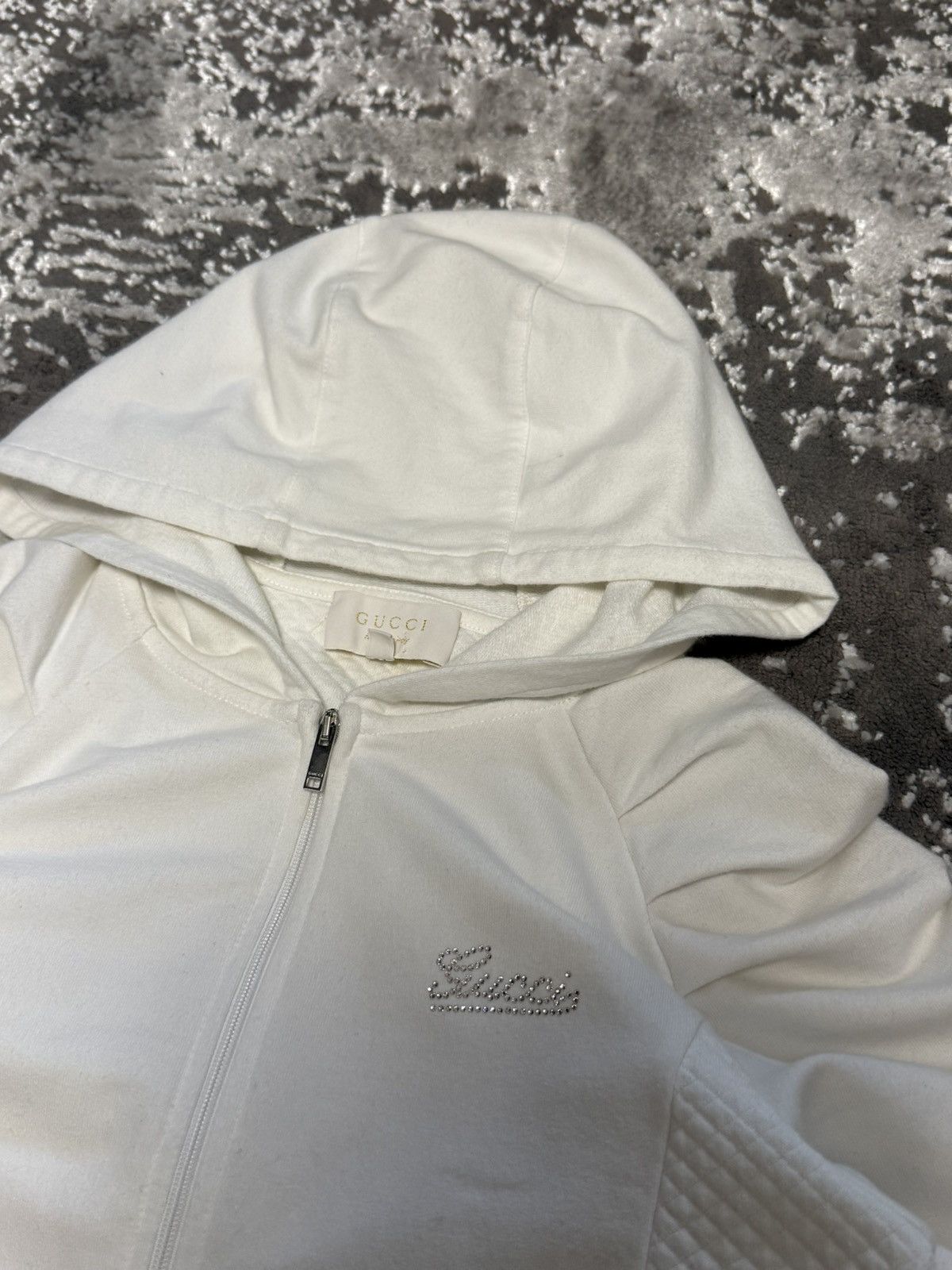 Gucci Gucci women luxury zip hoodie streetwear y2k white Size S / US 4 / IT 40 - 4 Thumbnail