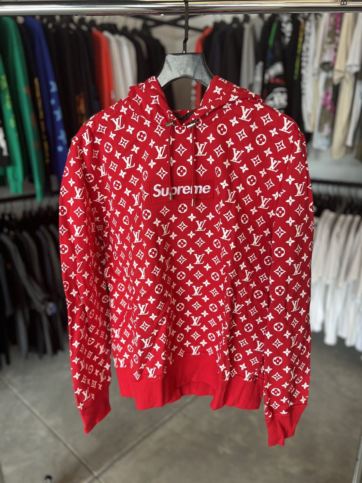 Supreme Supreme x Louis Vuitton Box Logo Hooded Sweatshirt Red 