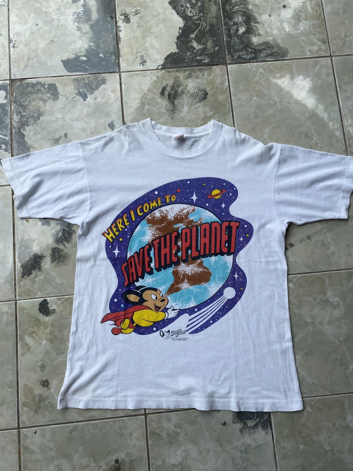 Cartoon Network × Vintage Vintage 1993 Viacom Mighty Mouse Cartoon Vintage Size US L / EU 52-54 / 3 - 2 Thumbnail