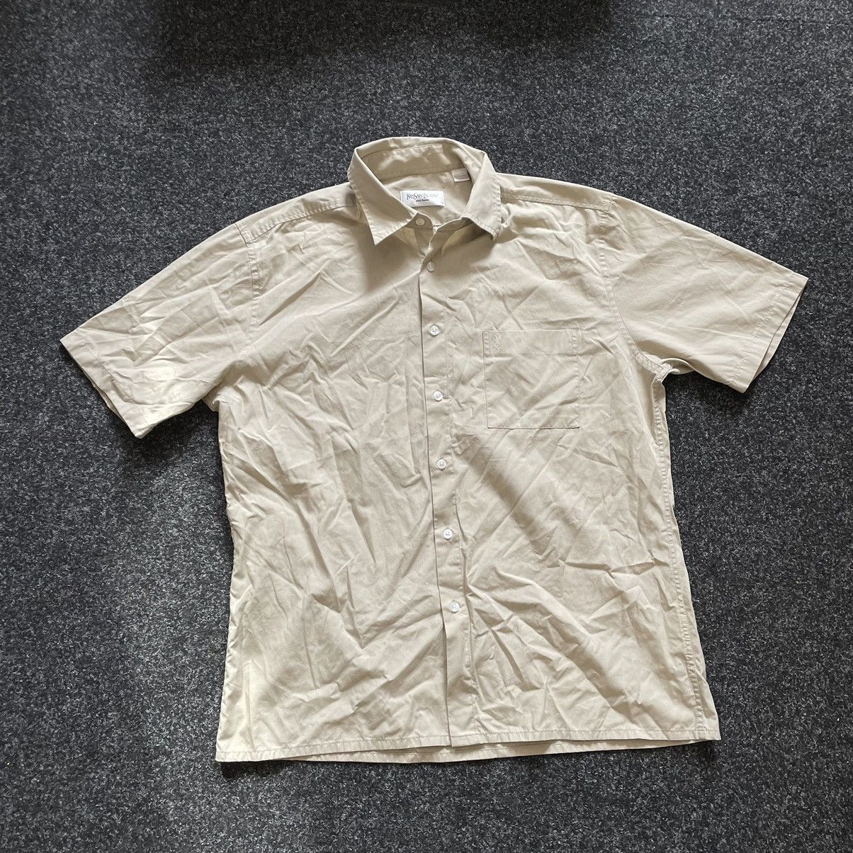 Vintage × Yves Saint Laurent YSL 90s shirt beige button up Yves saint laurent Size US XL / EU 56 / 4 - 1 Thumbnail