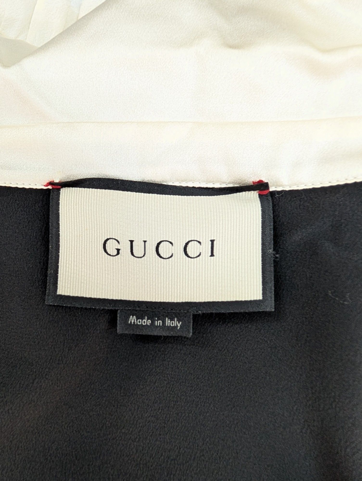 Gucci Gucci Black Silk Blouse With Whitefrill Trim Size M / US 6-8 / IT 42-44 - 10 Thumbnail