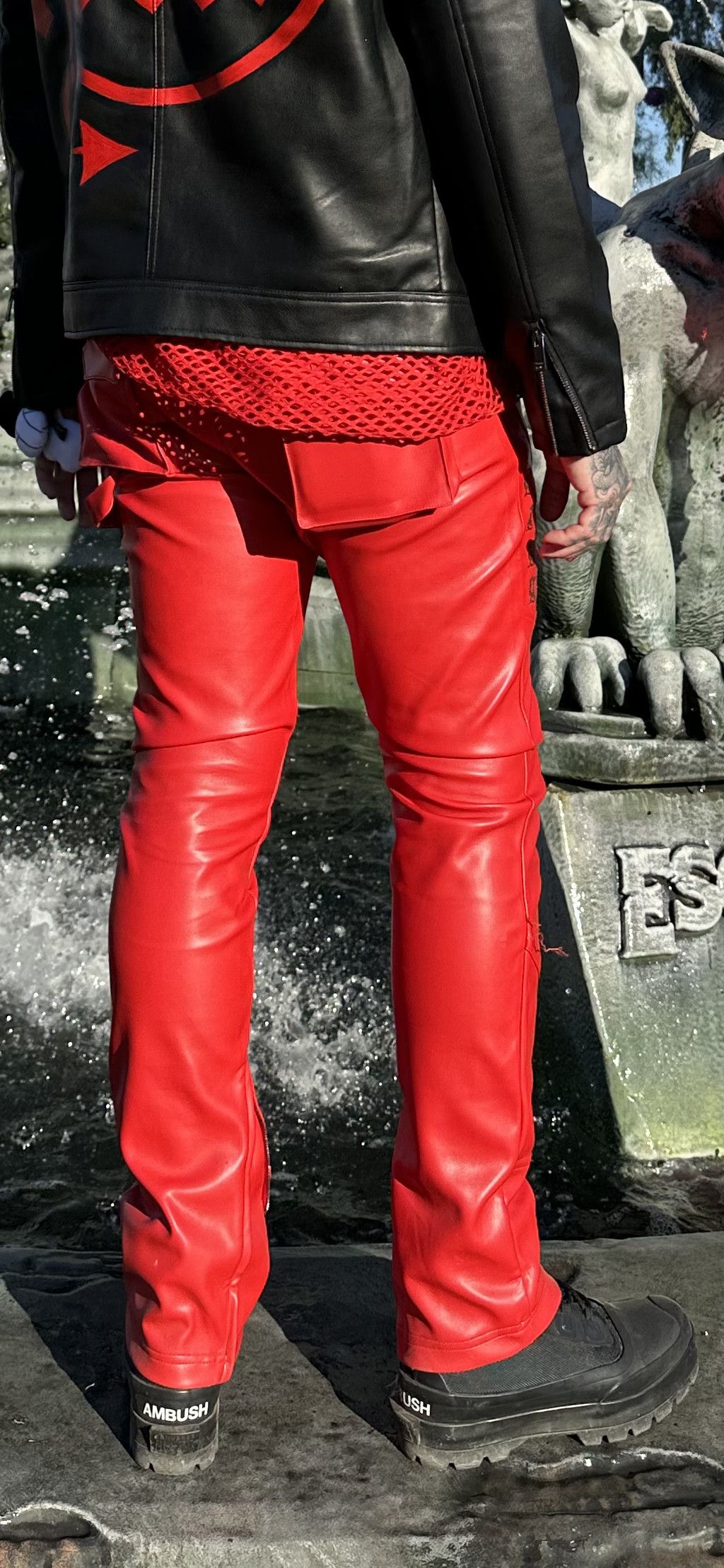 GUAPI RARE 1/100* Limited Edition Blood Red Leather Pant Size US 32 / EU 48 - 4 Thumbnail
