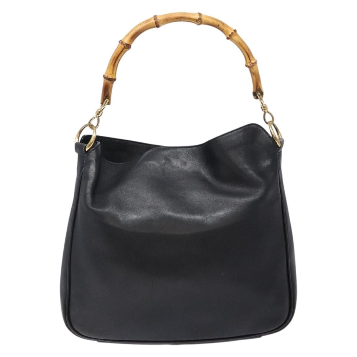 Gucci GUCCI Bamboo Hand Bag Leather Black Gold 001 1998 001 1998 Size ONE SIZE - 3 Thumbnail