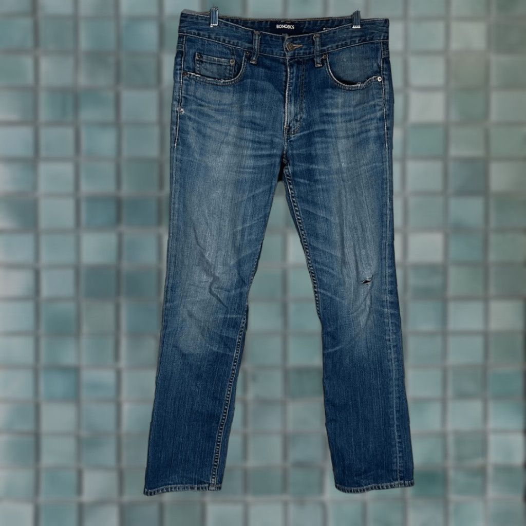 Bonobos VINTAGE Bonobos Jeans Mens Slim Straight Jeans Denim W31 x L30 (Blue) Mens Jeans Slim Straight 31x30 Bonobos Denim Straight Jeans Size US 31 - 1 Thumbnail
