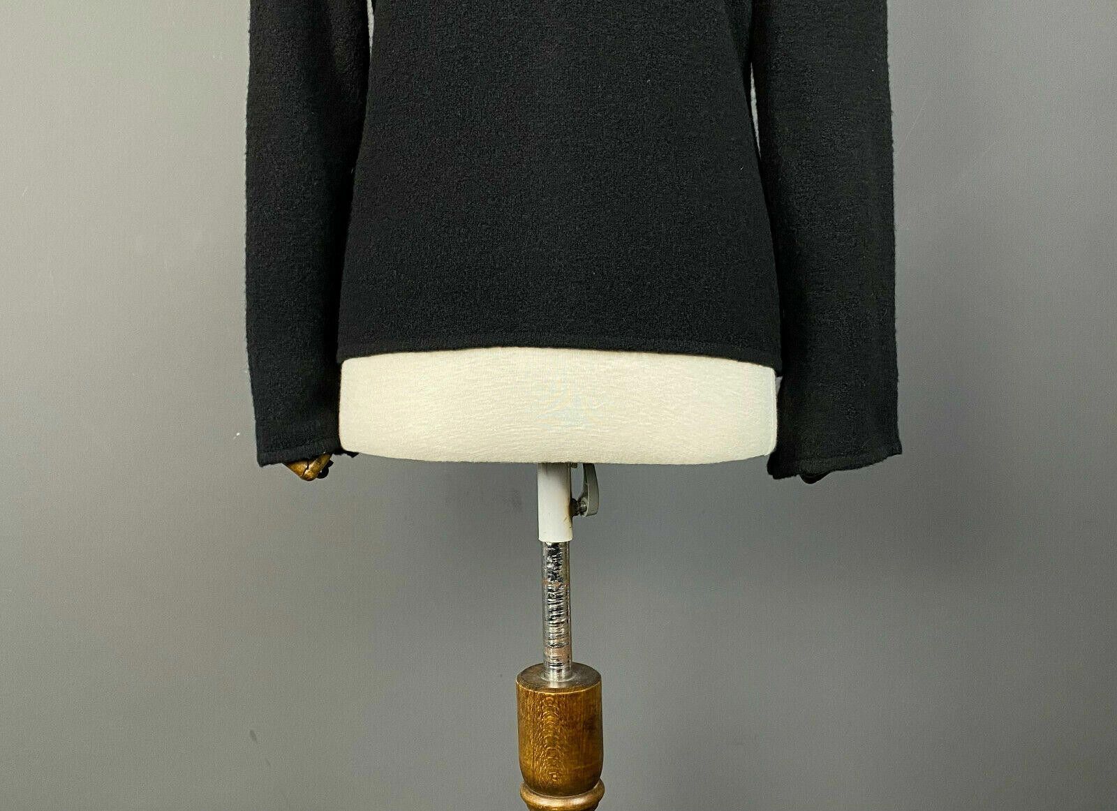 Designer Elisa Cavaleti Italia Black Red Stripe Wool Sweater XL / 4 Size XL / US 12-14 / IT 48-50 - 7 Thumbnail