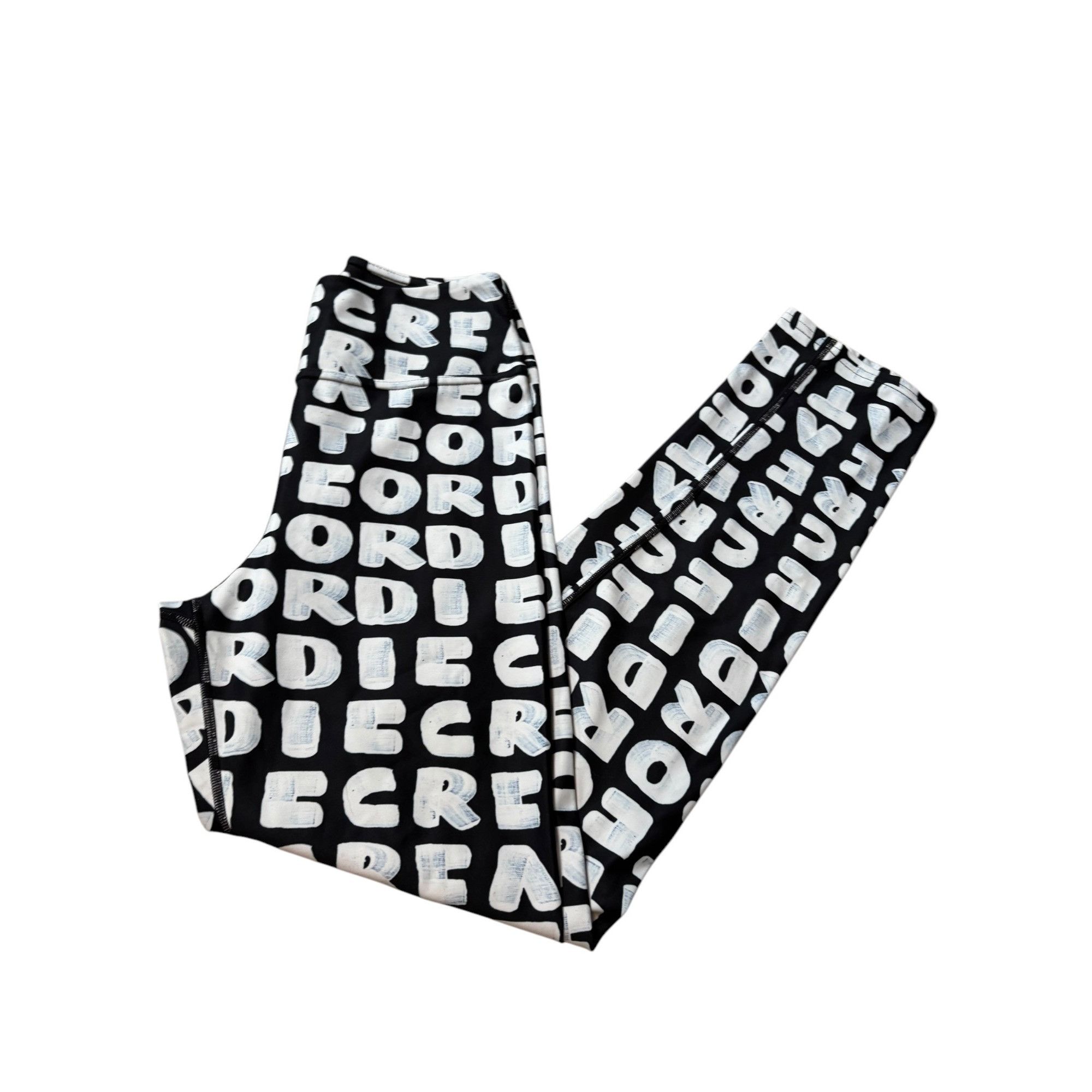 Other Black & White Alphabet Pattern Leggings - Medium Size 30" / US 8 / IT 44 - 6 Thumbnail