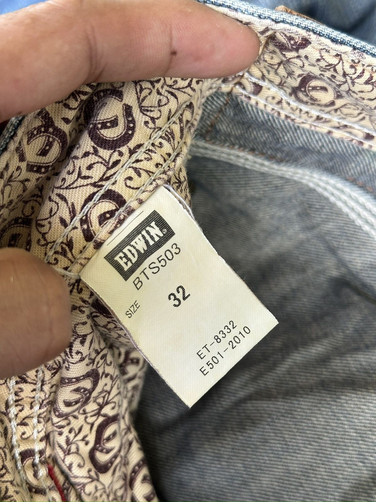 Edwin Vintage Edwin 503 Blue Trip Distress 🎌💥 Size US 34 / EU 50 - 15 Thumbnail