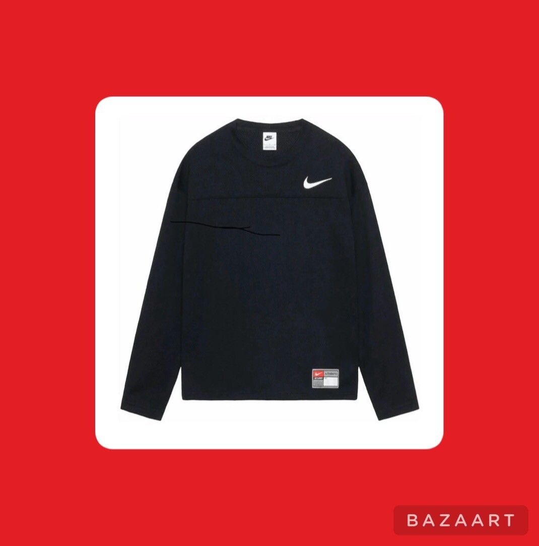 Nike Stussy Nike Dri-FIT Mesh Long Sleeve Jersey Black Large ✓✓✓ | Grailed