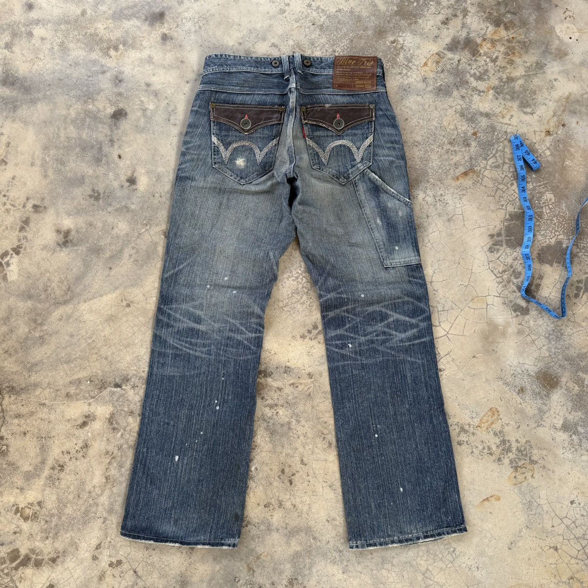 Edwin VINTAGE EDWIN BLUE TRIP FADED JEAN DENIM PANTS Size US 35 - 2 Thumbnail