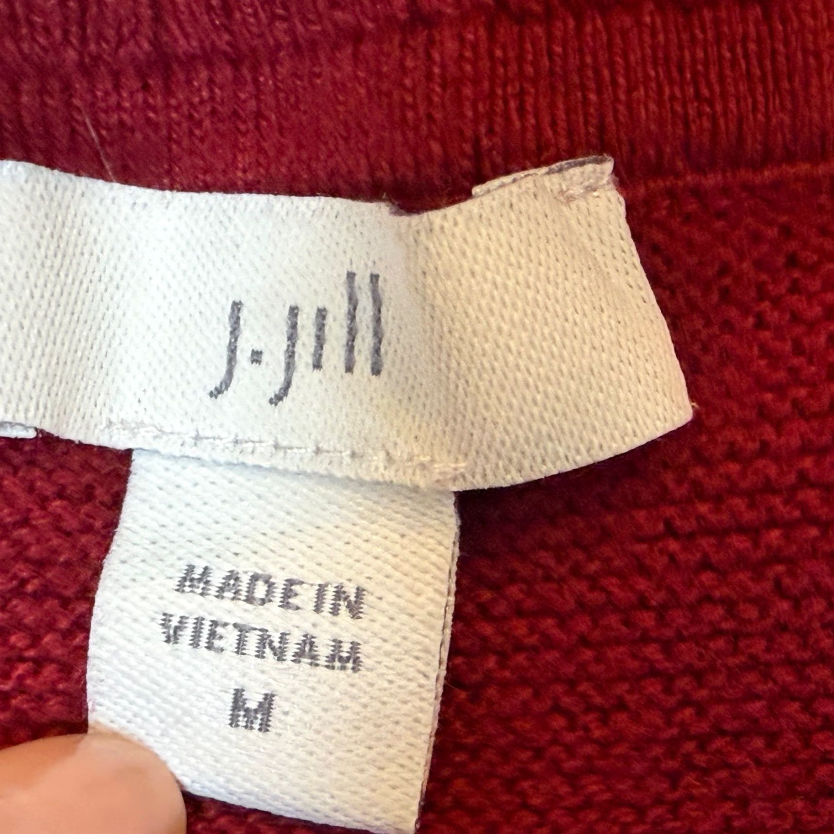 J. Jill J.Jill Boat Neck Sweater Womens Medium Dark Red 3/4 Sleeve Pullover Cotton Size M / US 6-8 / IT 42-44 - 6 Thumbnail
