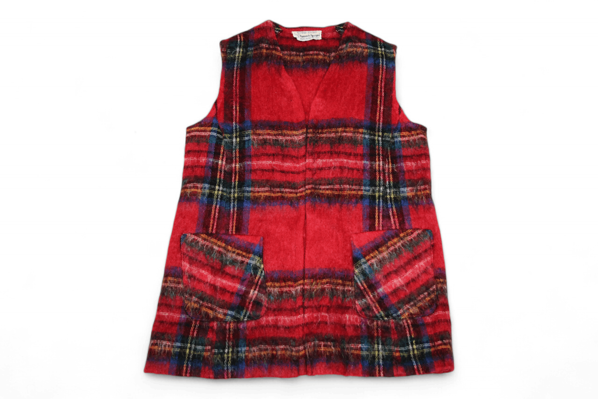 Aran Isles Knitwear 60's Rannoch Designs Scotland Mohair Wool Plaid Tartan Vest Size US M / EU 48-50 / 2 - 1 Thumbnail