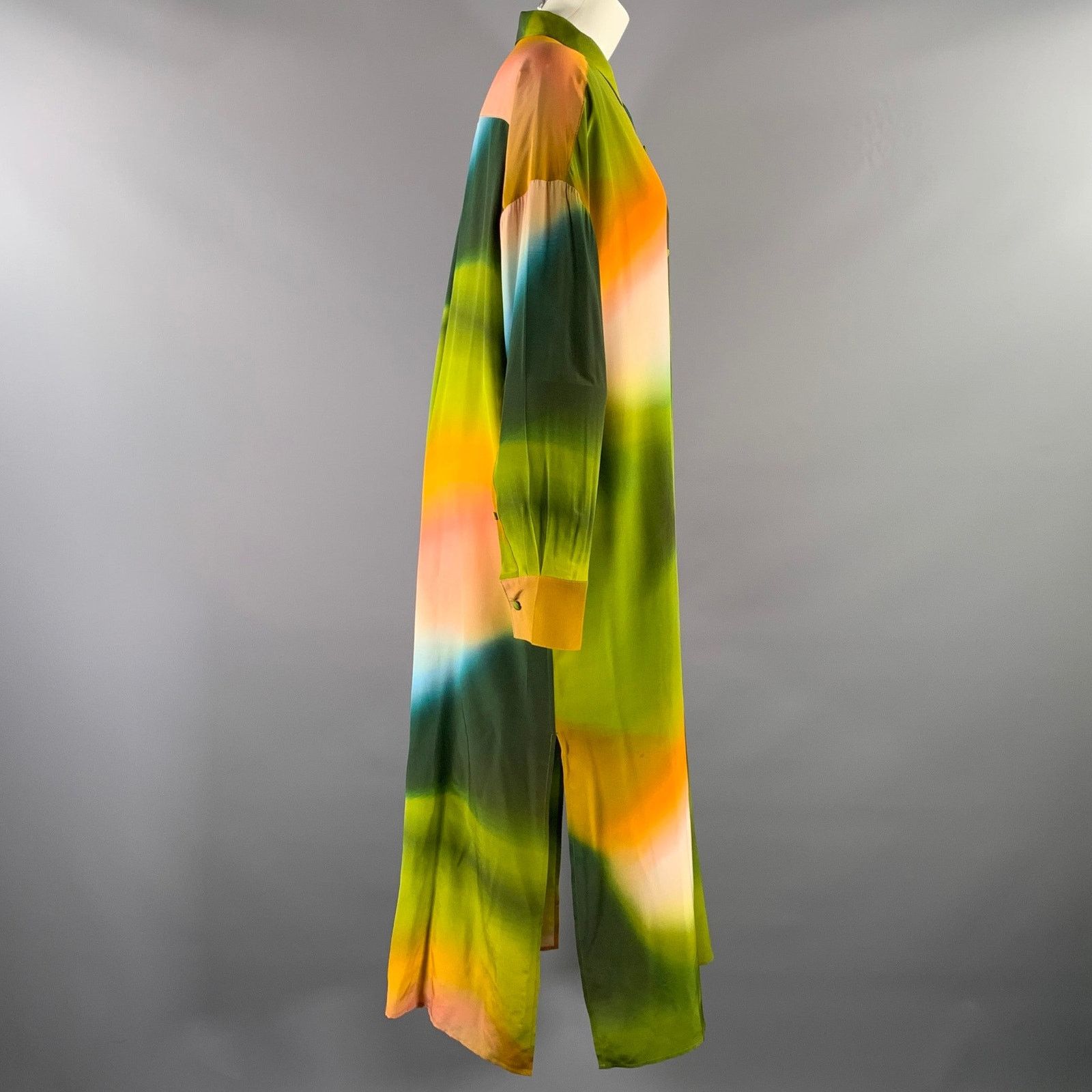 Marie Oliver MARIE OLIVER Size S Olive Orange White Silk Tunic Dress Size S / US 4 / IT 40 - 3 Thumbnail