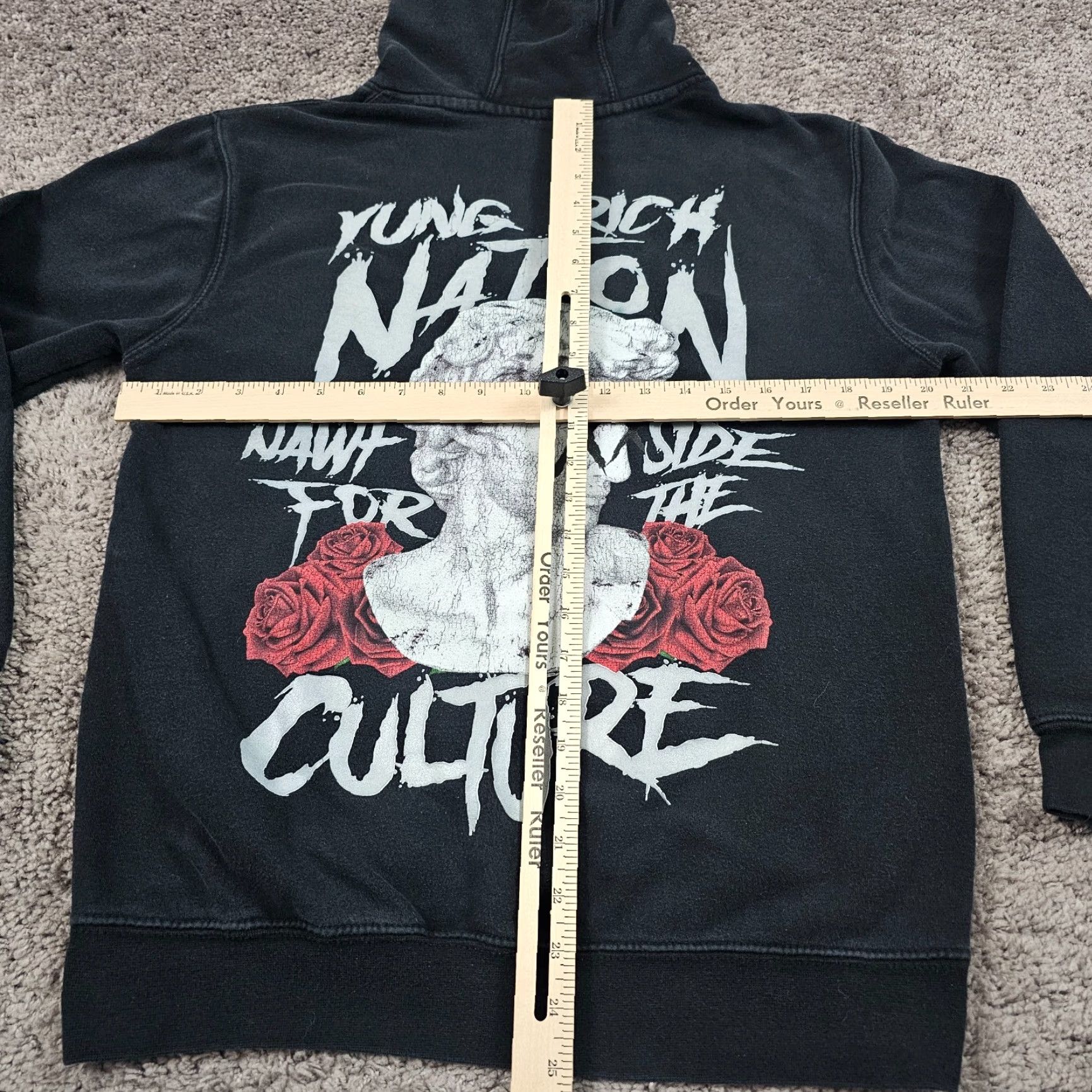 Vintage YRN Young Rich Nation Hoodie Mens Small S Black Graphic Print Pockets Pullover USA 90s Size US S / EU 44-46 / 1 - 7 Thumbnail