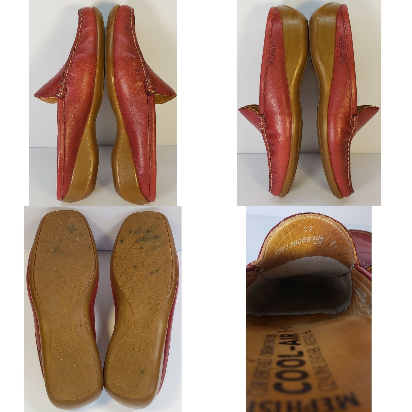 Mephisto Mephisto Slide Loafer Red Leather 7.5M US 7.5 EU 38 Footwear Womens Casual Air Cool Technology Moc Toe Block Heel Size US 8 / IT 38 - 8 Thumbnail