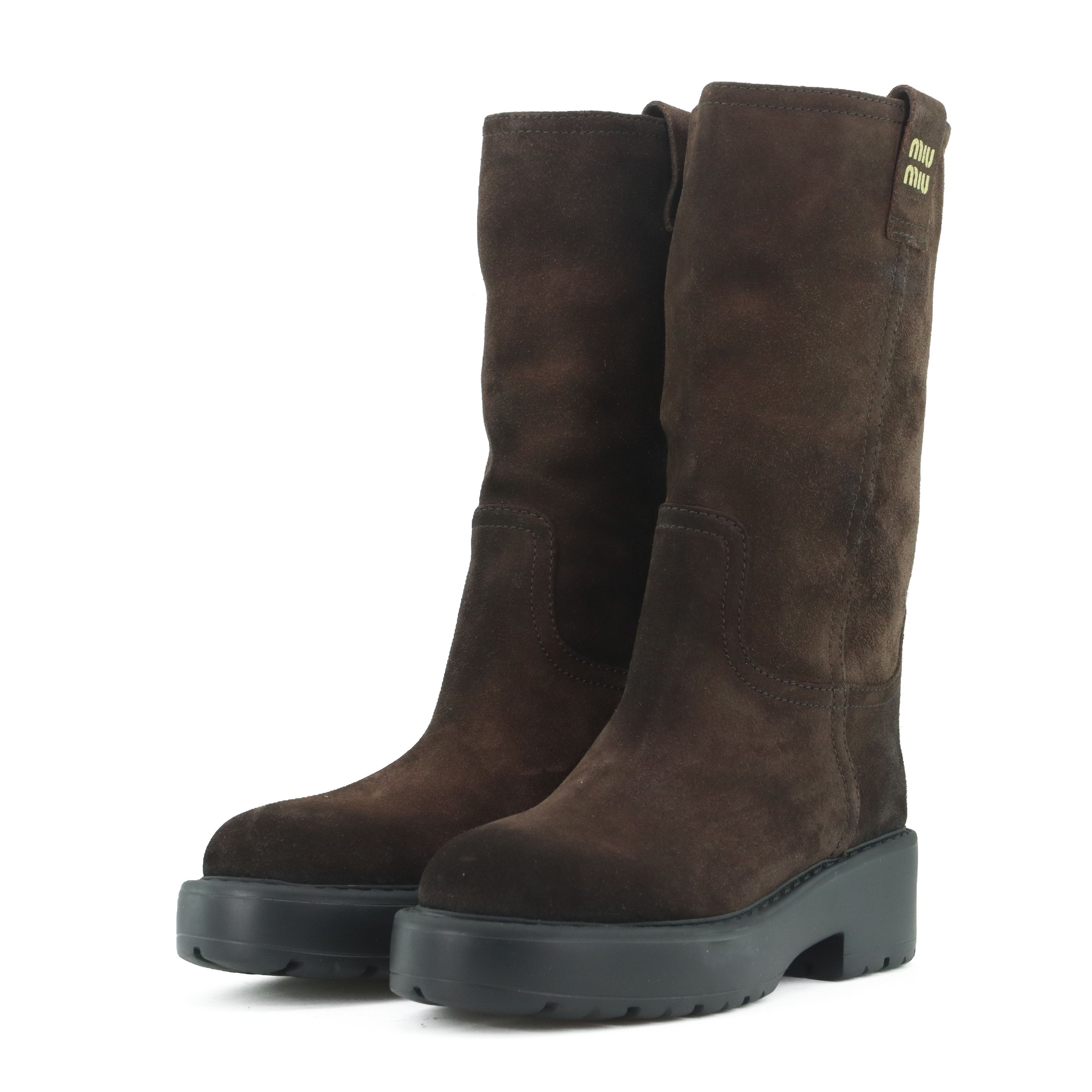 Miu Miu Miu Miu Suede Boots Size 36.5 Size US 6.5 / IT 36.5 - 1 Thumbnail