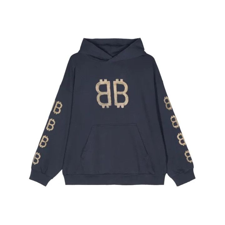 Balenciaga Balenciaga Blue Logo Graphic Hoodie for Unisex Size US S / EU 44-46 / 1 - 1 Thumbnail