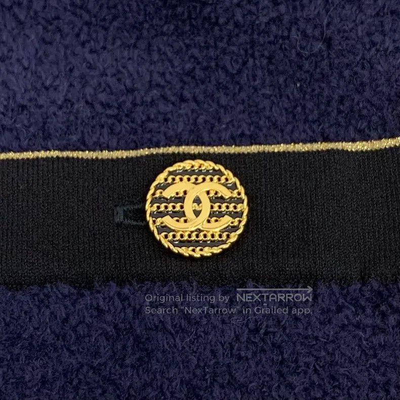 Chanel Chanel Cruise Series Dark Blue Cotton Casual Knitted Towel Size 25" / US 0 / IT 36 - 6 Thumbnail