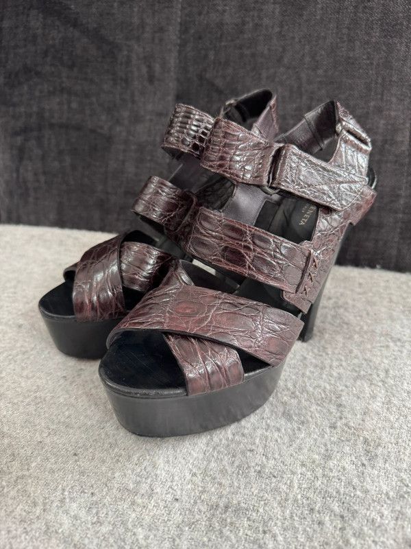 Bottega Veneta Bottega Veneta Crocodile High Heels leather sandals size 36 Size US 6 / IT 36 - 5 Thumbnail