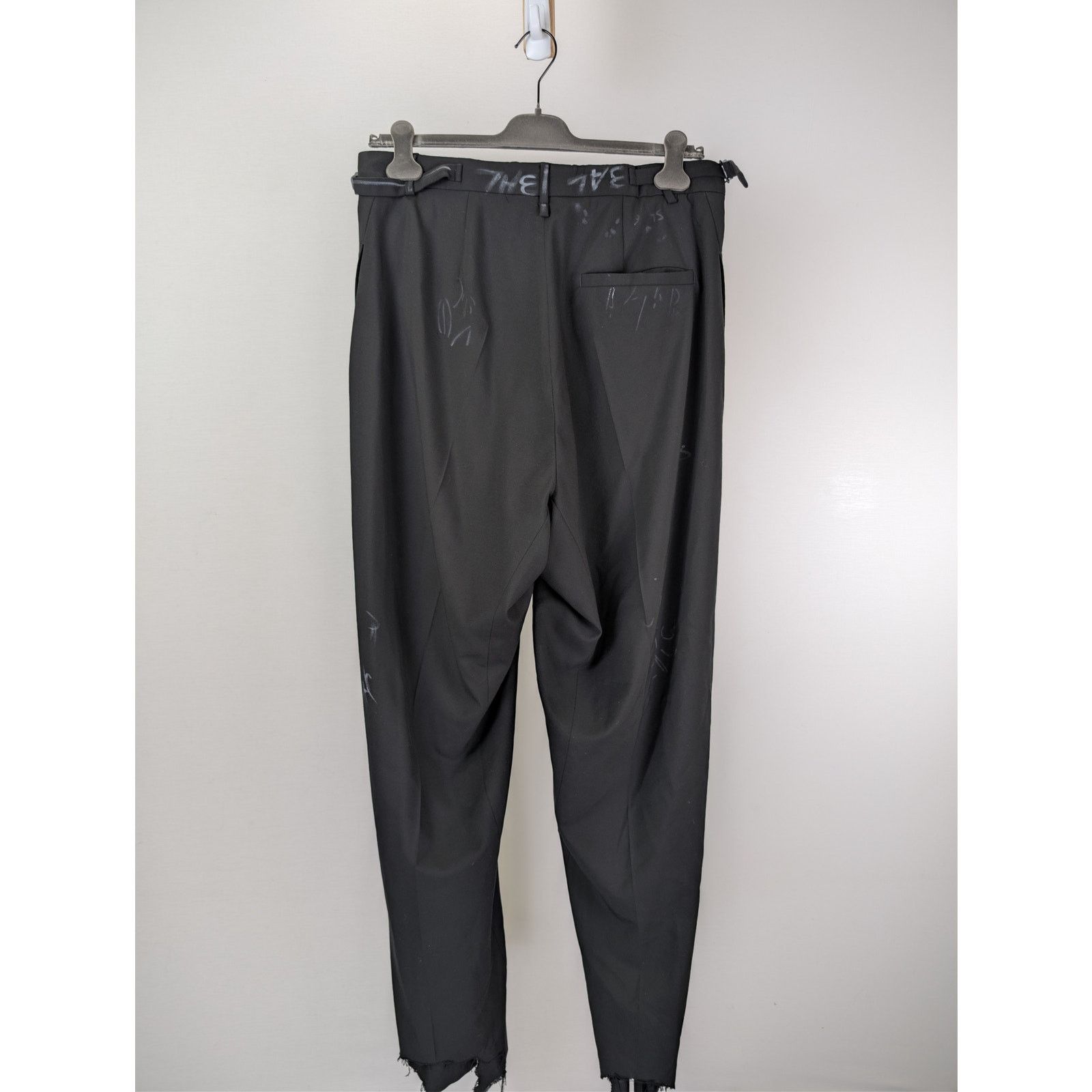 Balenciaga o1rshd1 Fluid Wool Barathea Skater Tailored Pants in Black Size US 30 / EU 46 - 9 Thumbnail