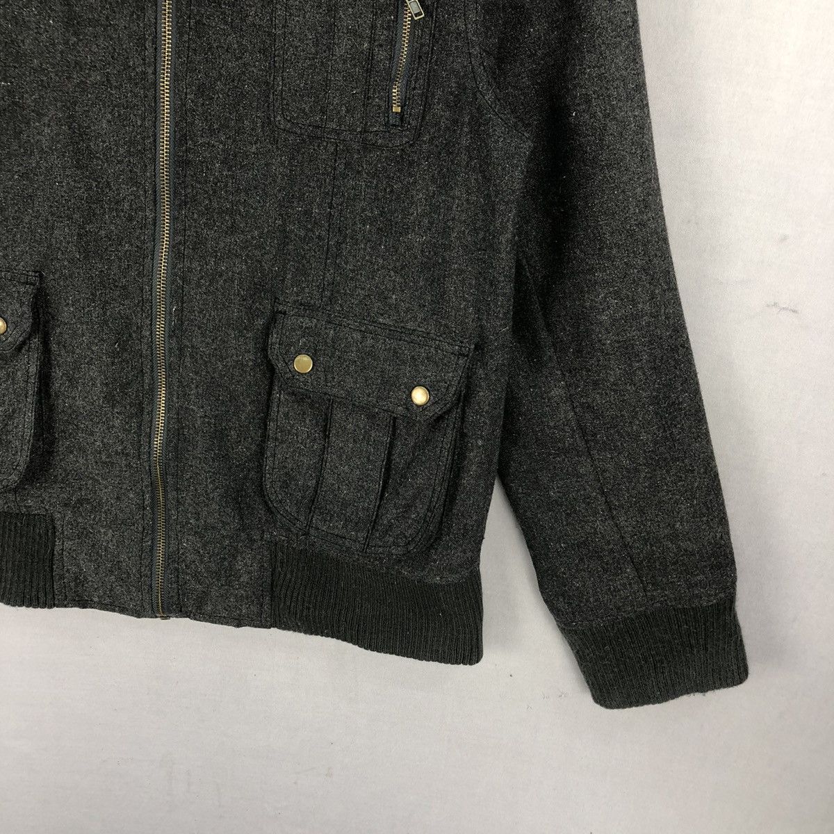 Japanese Brand The Emporium High Neck Wool Zipper Jacket Size US XS / EU 42 / 0 - 3 Thumbnail