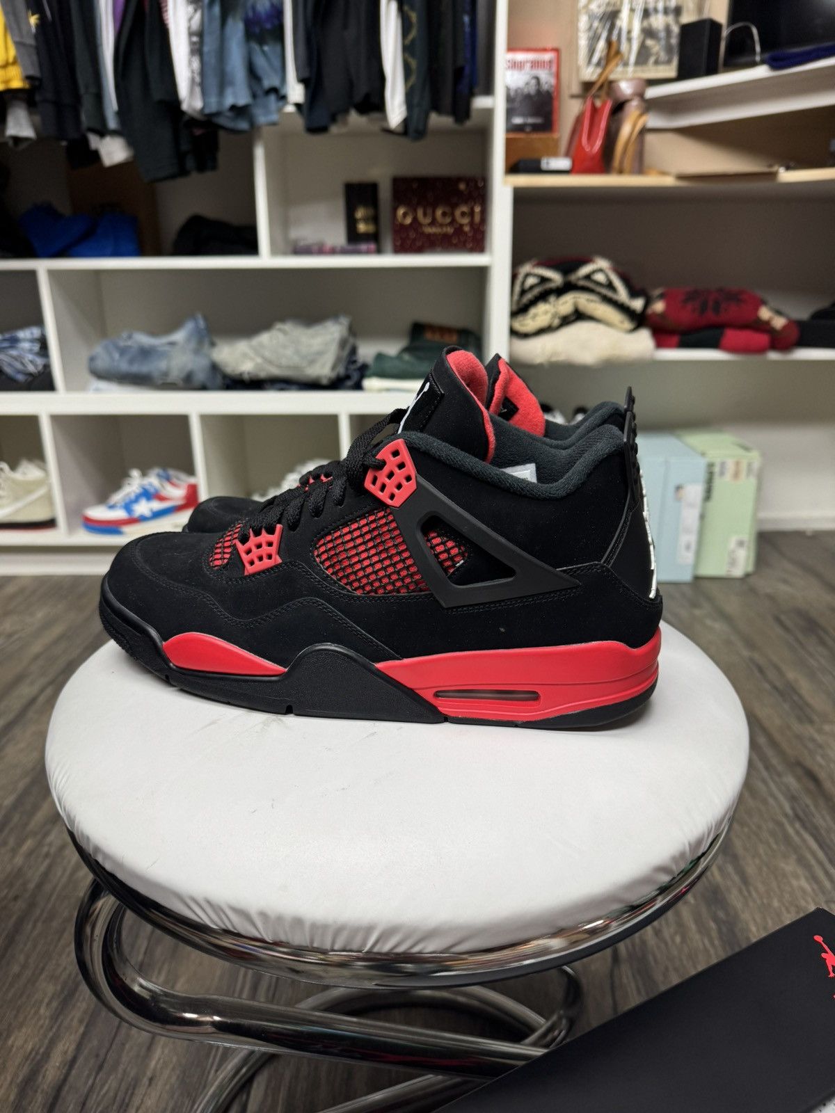 Jordan Brand NIKE AIR JORDAN 4 RED THUNDER Size US 12 / EU 45 - 7 Thumbnail