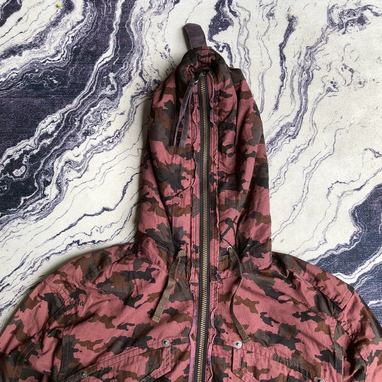 PPFM Vintage Y2K PPFM Camo Hooded Jacket Fleece Lined Size US S / EU 44-46 / 1 - 6 Thumbnail