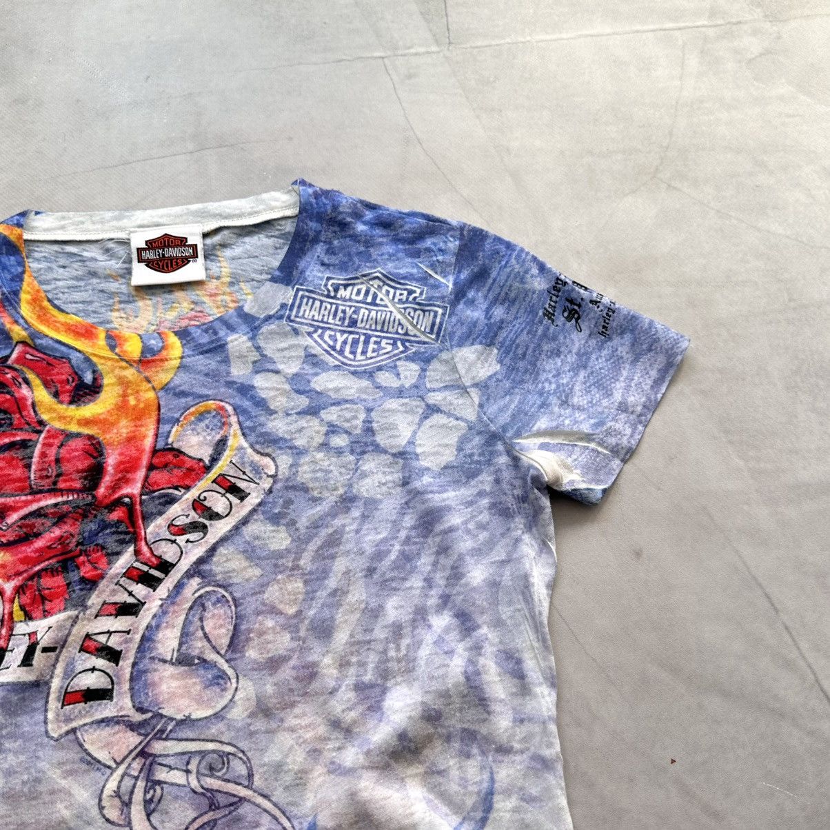 Hysteric Glamour 00s Tribal Flame Harley Davidson T Shirt Affliction Ed Hardy Size S / US 4 / IT 40 - 5 Thumbnail