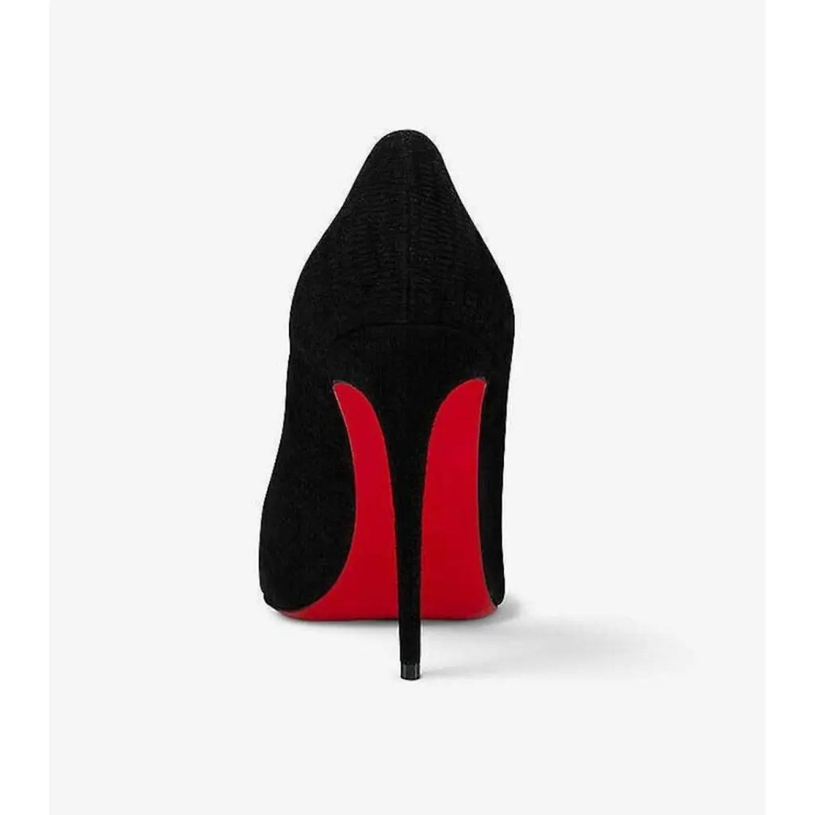 Christian Louboutin Kate 100 Black Suede Guana Classic Pointed Toe Heel Pump 37 Size US 7 / IT 37 - 10 Thumbnail