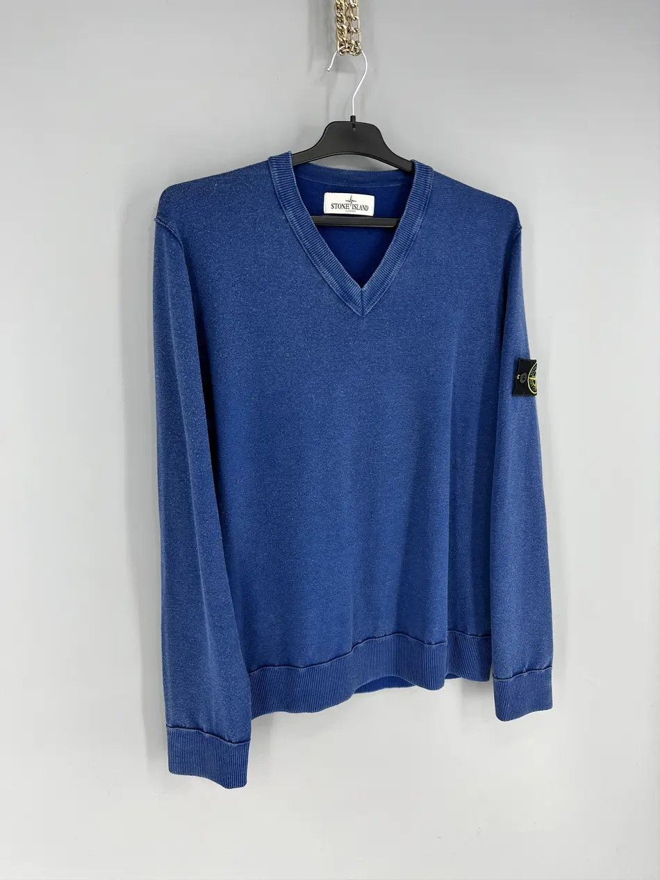 Stone Island Vintage Stone Island V-Neckline Lanawool Sweater Size US XL / EU 56 / 4 - 2 Thumbnail
