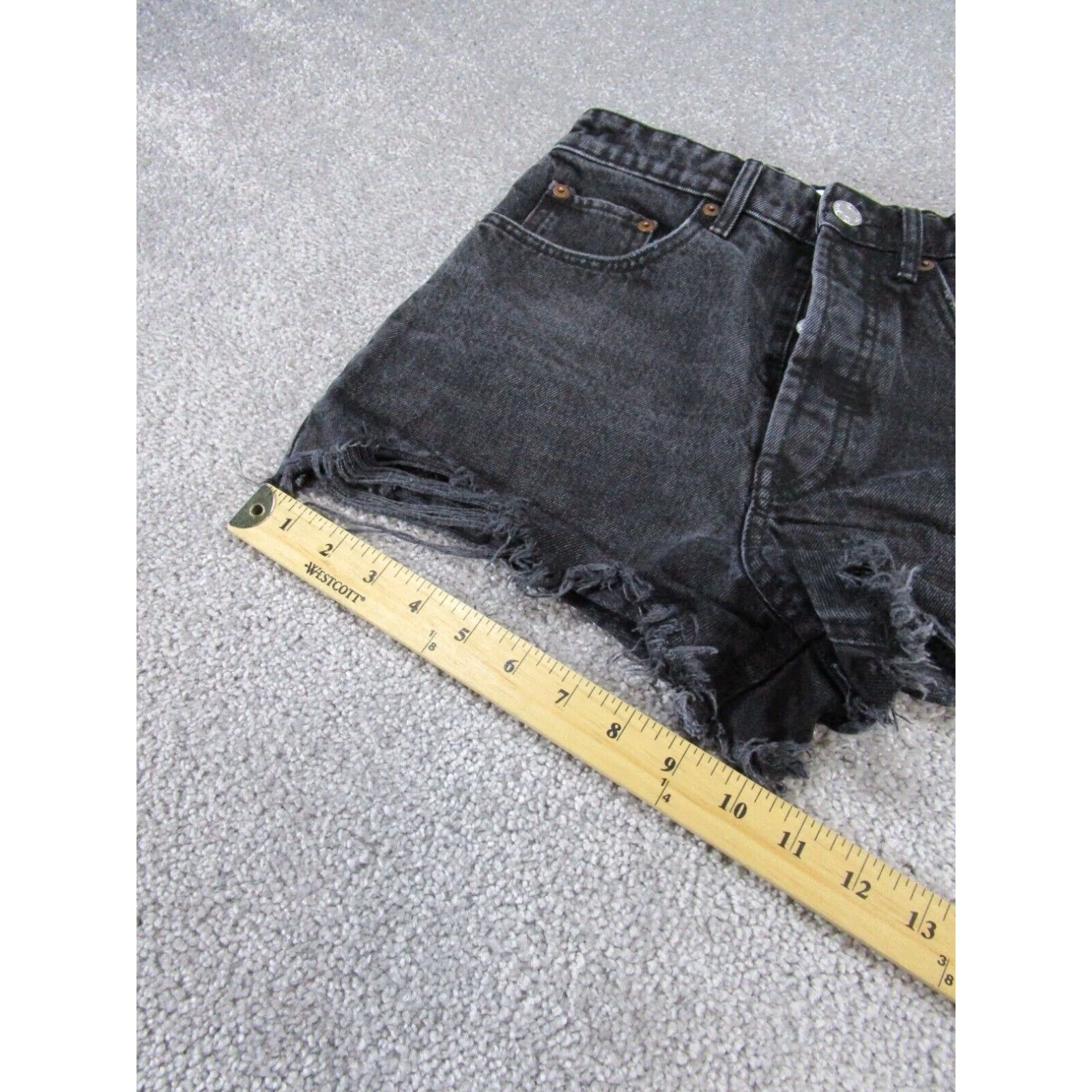 Zara Womens Zara Shorts 2 Dark Gray Jean Denim Button Fly Cut Offs Size 26" / US 2 / IT 38 - 4 Thumbnail