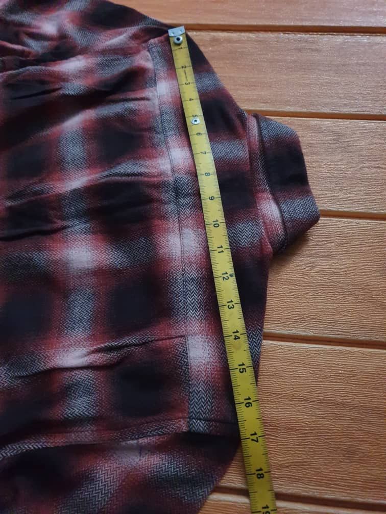 Japanese Brand 💥Collective red shadow checkered flannel shirt Size US M / EU 48-50 / 2 - 9 Thumbnail