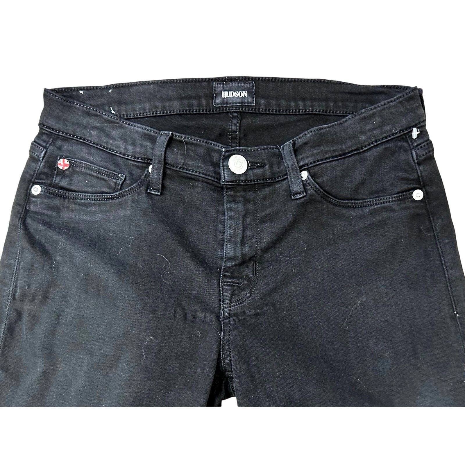 Hudson Hudson Harkin Super Skinny Crop Jean Cuff Black Knight 29 Size 29" - 10 Thumbnail