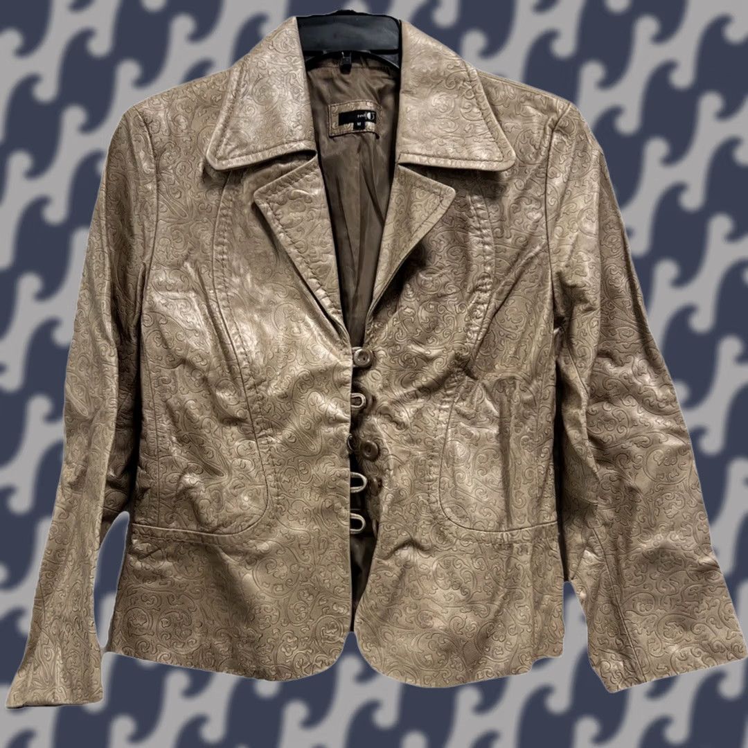 Vintage VINTAGE Y2K Red O Genuine Leather Moto Jacket Women’s Brown Zip Coat Size M / US 6-8 / IT 42-44 - 1 Thumbnail