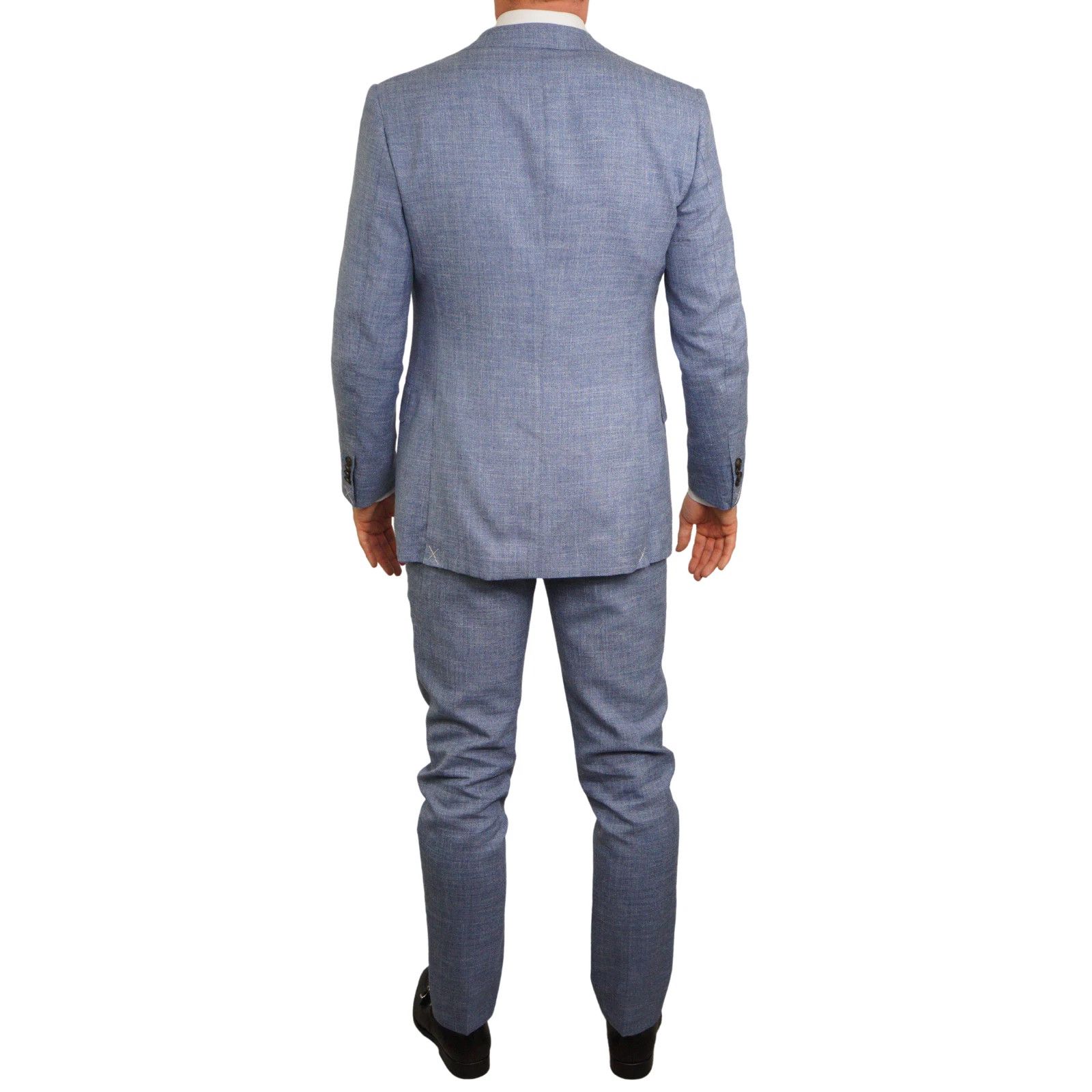 Suitsupply Men Suitsupply Suit Lazio Single Breasted Blue Linen US40 Size 40R - 3 Thumbnail